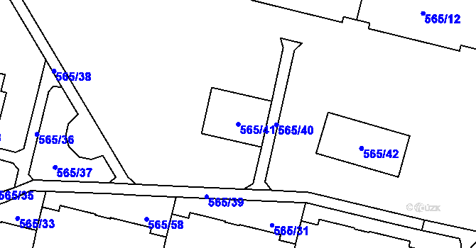 Parcela st. 565/41 v KÚ Veselí nad Lužnicí, Katastrální mapa