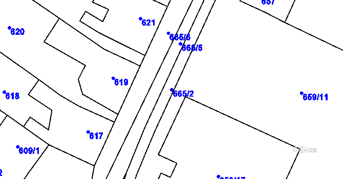 Parcela st. 665/2 v KÚ Veselí nad Lužnicí, Katastrální mapa