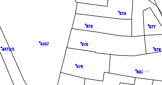 Parcela st. 676 v KÚ Veselí nad Lužnicí, Katastrální mapa