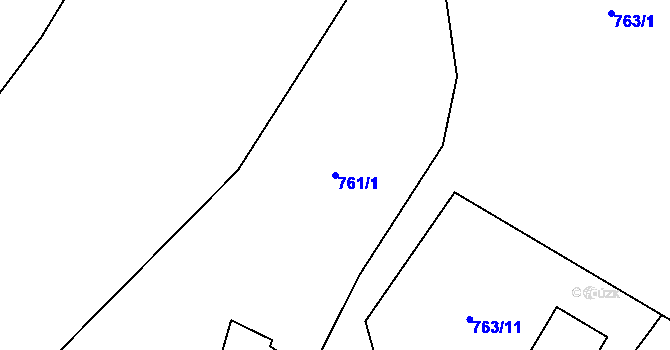 Parcela st. 761/1 v KÚ Veselí nad Lužnicí, Katastrální mapa