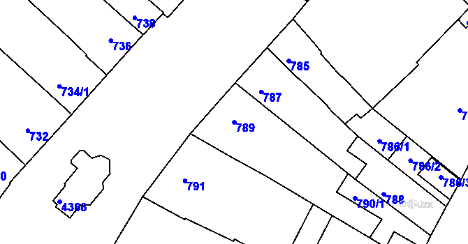 Parcela st. 789 v KÚ Veselí nad Lužnicí, Katastrální mapa