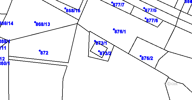 Parcela st. 873 v KÚ Veselí nad Lužnicí, Katastrální mapa