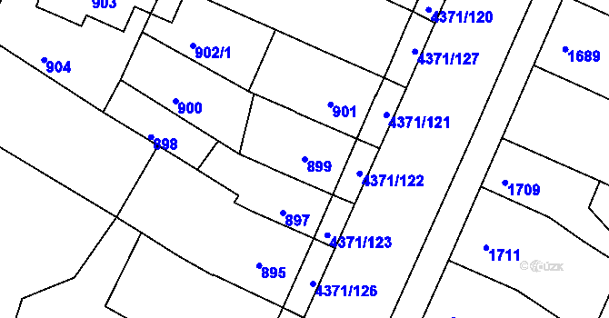 Parcela st. 899 v KÚ Veselí nad Lužnicí, Katastrální mapa