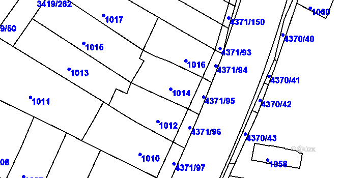 Parcela st. 1014 v KÚ Veselí nad Lužnicí, Katastrální mapa