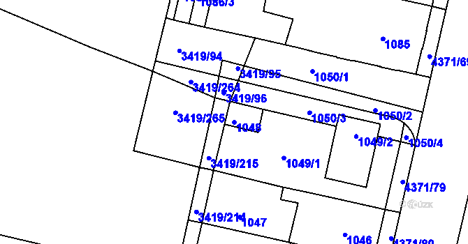 Parcela st. 1048 v KÚ Veselí nad Lužnicí, Katastrální mapa