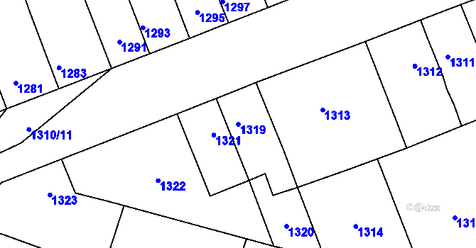 Parcela st. 1319 v KÚ Veselí nad Lužnicí, Katastrální mapa