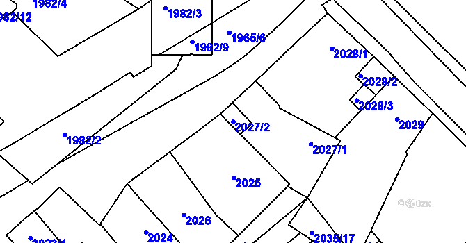 Parcela st. 2027/2 v KÚ Veselí nad Lužnicí, Katastrální mapa