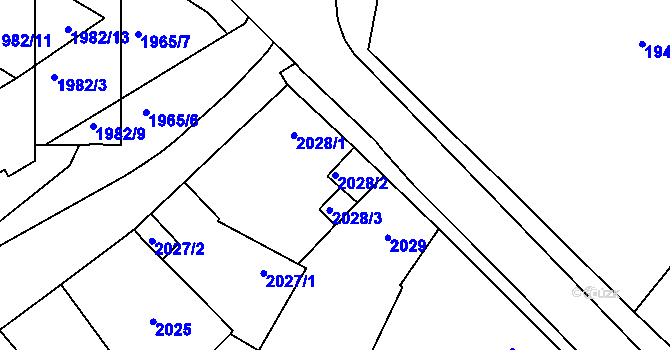 Parcela st. 2028/2 v KÚ Veselí nad Lužnicí, Katastrální mapa