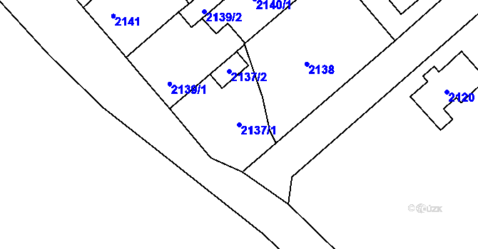 Parcela st. 2137/1 v KÚ Veselí nad Lužnicí, Katastrální mapa