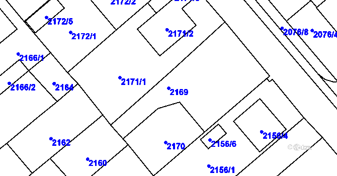 Parcela st. 2169 v KÚ Veselí nad Lužnicí, Katastrální mapa