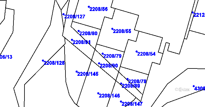 Parcela st. 2208/79 v KÚ Veselí nad Lužnicí, Katastrální mapa