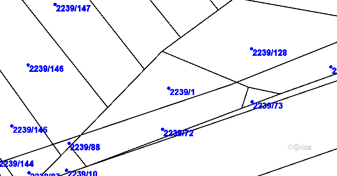 Parcela st. 2239/1 v KÚ Veselí nad Lužnicí, Katastrální mapa