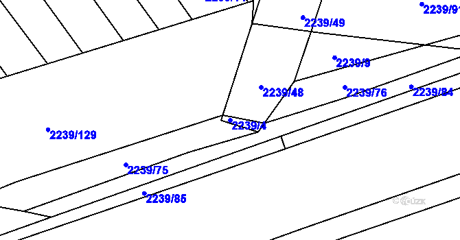 Parcela st. 2239/4 v KÚ Veselí nad Lužnicí, Katastrální mapa