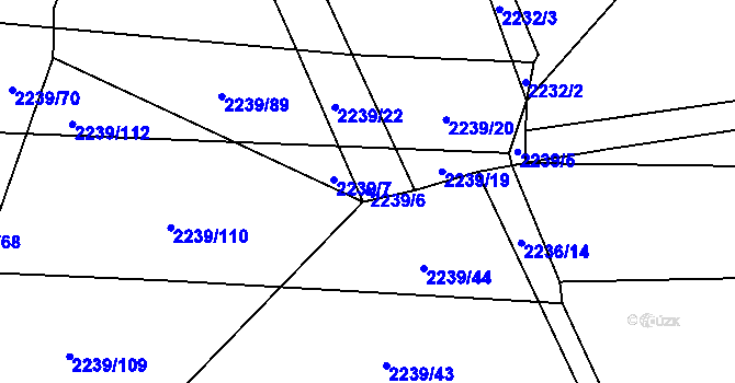 Parcela st. 2239/6 v KÚ Veselí nad Lužnicí, Katastrální mapa