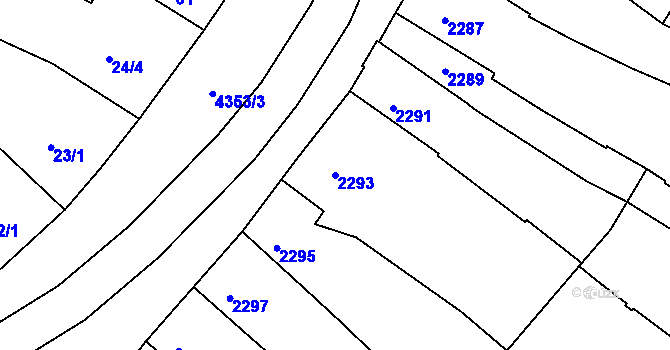 Parcela st. 2293 v KÚ Veselí nad Lužnicí, Katastrální mapa