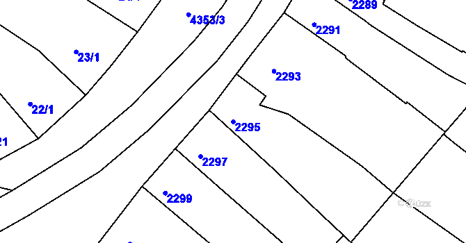 Parcela st. 2295 v KÚ Veselí nad Lužnicí, Katastrální mapa