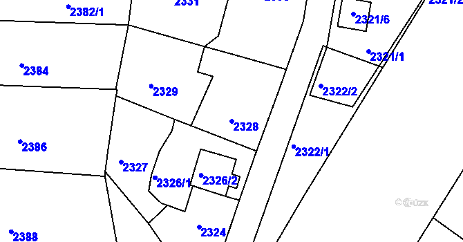 Parcela st. 2328 v KÚ Veselí nad Lužnicí, Katastrální mapa
