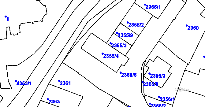Parcela st. 2355/4 v KÚ Veselí nad Lužnicí, Katastrální mapa