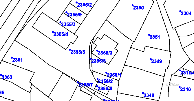 Parcela st. 2356/3 v KÚ Veselí nad Lužnicí, Katastrální mapa