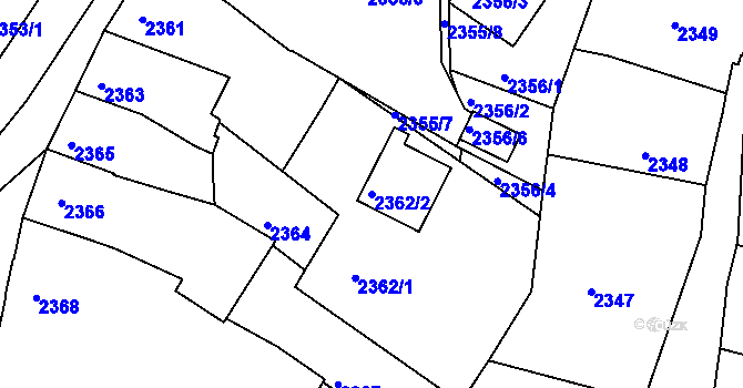 Parcela st. 2362/2 v KÚ Veselí nad Lužnicí, Katastrální mapa
