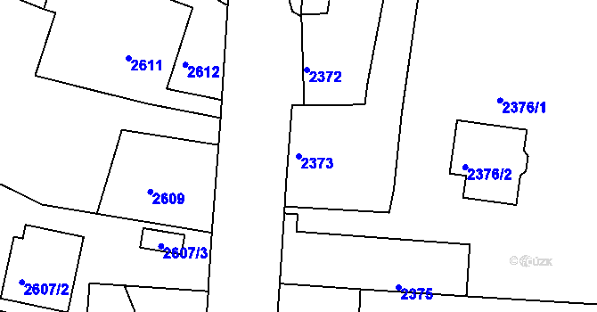 Parcela st. 2373 v KÚ Veselí nad Lužnicí, Katastrální mapa