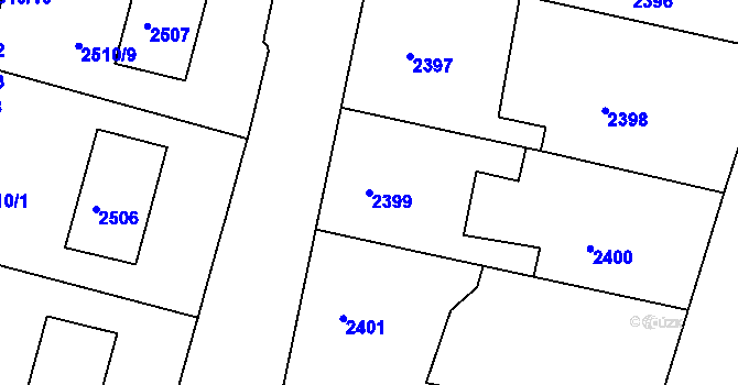 Parcela st. 2399 v KÚ Veselí nad Lužnicí, Katastrální mapa