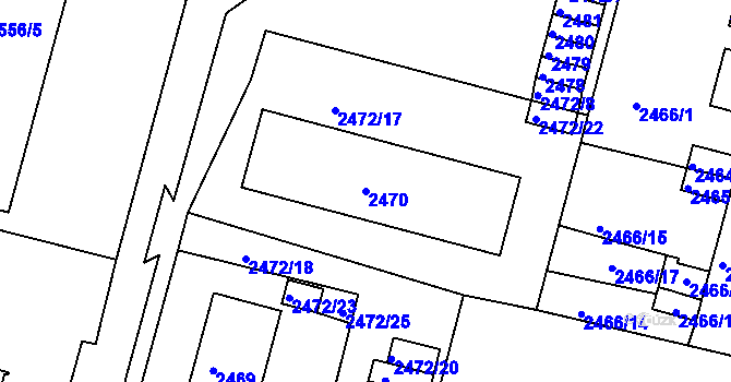 Parcela st. 2470 v KÚ Veselí nad Lužnicí, Katastrální mapa