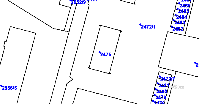 Parcela st. 2475 v KÚ Veselí nad Lužnicí, Katastrální mapa