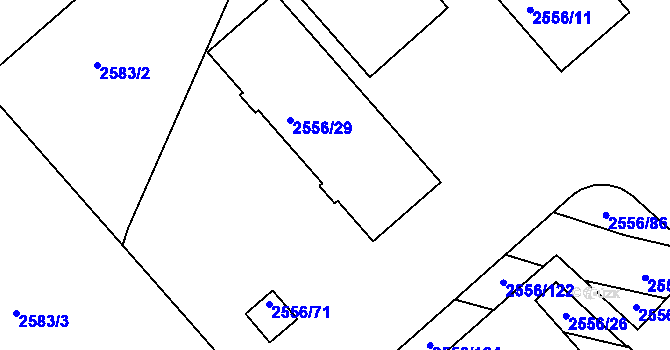 Parcela st. 2556/30 v KÚ Veselí nad Lužnicí, Katastrální mapa