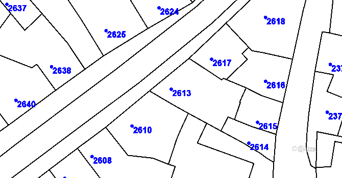Parcela st. 2613 v KÚ Veselí nad Lužnicí, Katastrální mapa