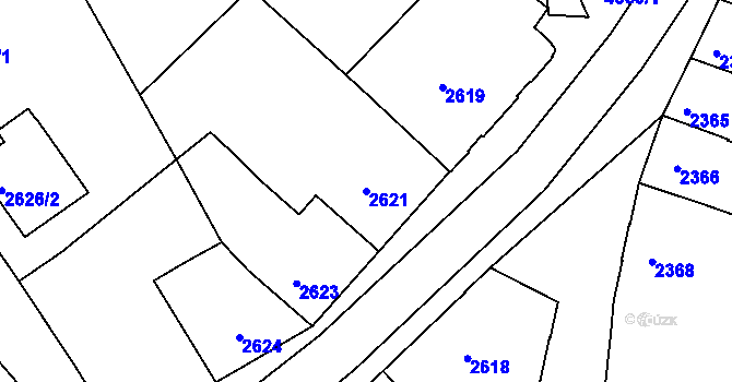Parcela st. 2621 v KÚ Veselí nad Lužnicí, Katastrální mapa