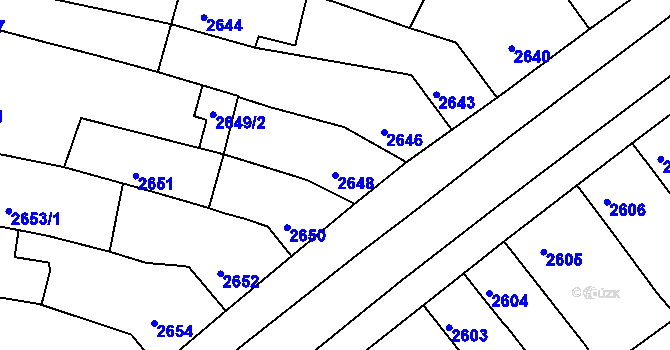Parcela st. 2648 v KÚ Veselí nad Lužnicí, Katastrální mapa