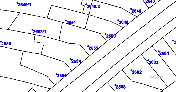 Parcela st. 2652 v KÚ Veselí nad Lužnicí, Katastrální mapa