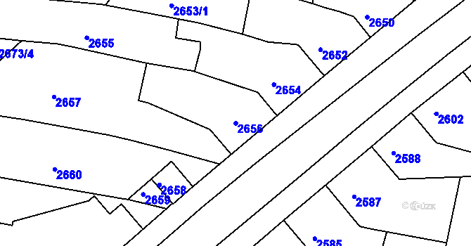 Parcela st. 2656 v KÚ Veselí nad Lužnicí, Katastrální mapa