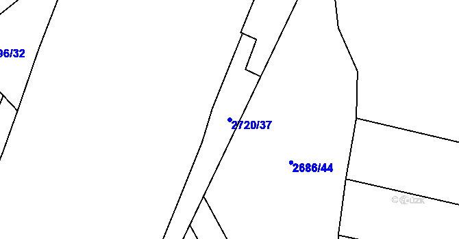 Parcela st. 2720/37 v KÚ Veselí nad Lužnicí, Katastrální mapa