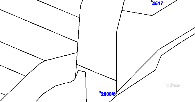 Parcela st. 2808/7 v KÚ Veselí nad Lužnicí, Katastrální mapa