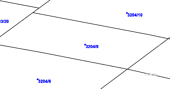 Parcela st. 3204/9 v KÚ Veselí nad Lužnicí, Katastrální mapa