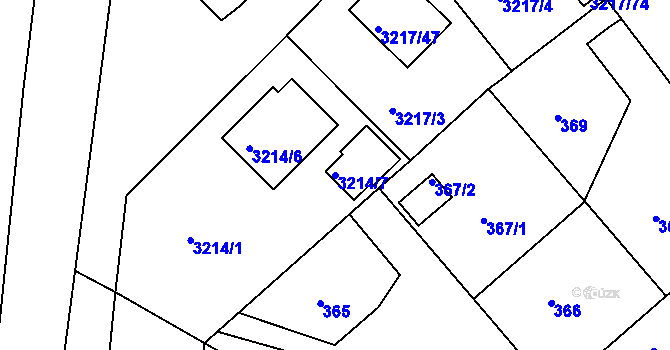 Parcela st. 3214/7 v KÚ Veselí nad Lužnicí, Katastrální mapa