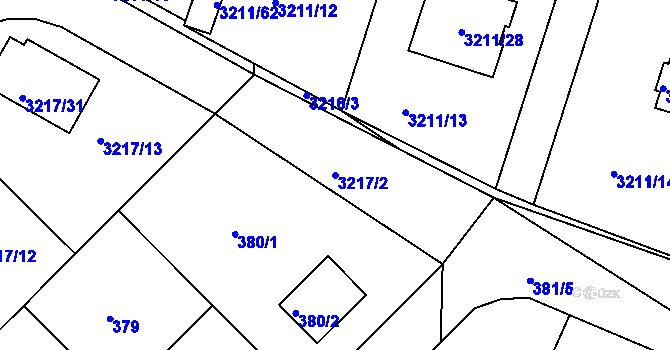 Parcela st. 3217/2 v KÚ Veselí nad Lužnicí, Katastrální mapa