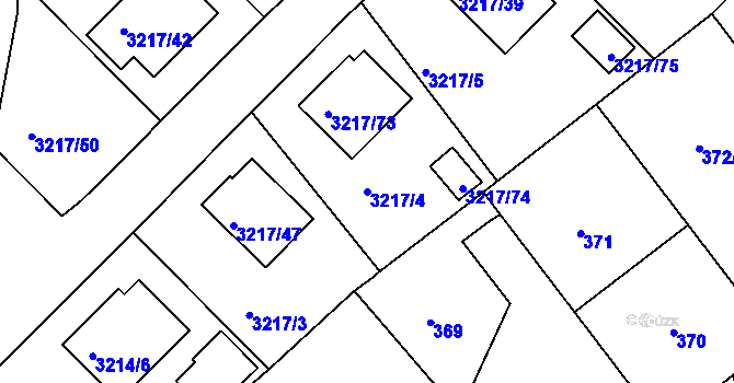 Parcela st. 3217/4 v KÚ Veselí nad Lužnicí, Katastrální mapa