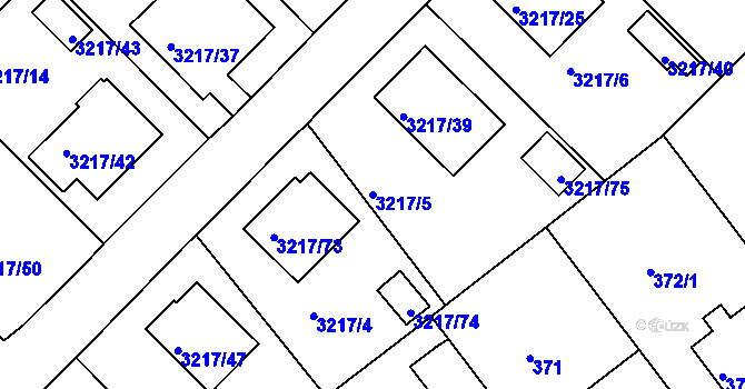 Parcela st. 3217/5 v KÚ Veselí nad Lužnicí, Katastrální mapa