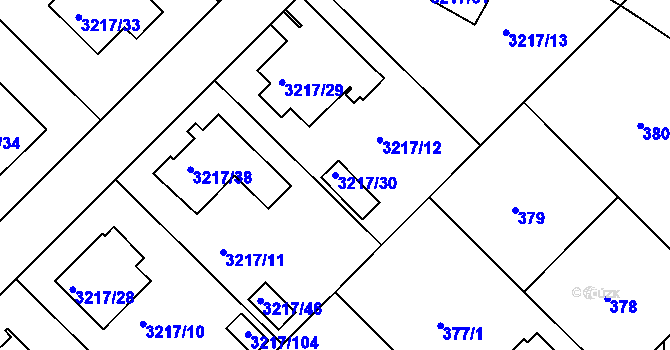 Parcela st. 3217/30 v KÚ Veselí nad Lužnicí, Katastrální mapa