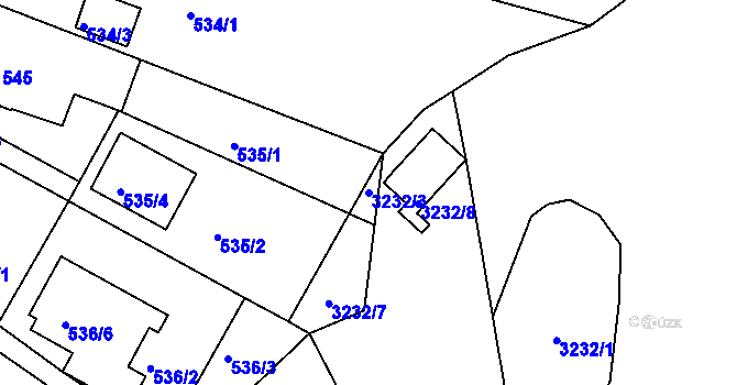 Parcela st. 3232/3 v KÚ Veselí nad Lužnicí, Katastrální mapa
