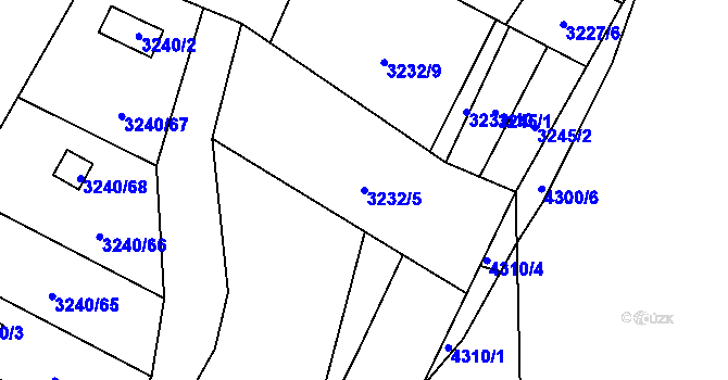 Parcela st. 3232/5 v KÚ Veselí nad Lužnicí, Katastrální mapa
