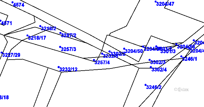 Parcela st. 3232/6 v KÚ Veselí nad Lužnicí, Katastrální mapa