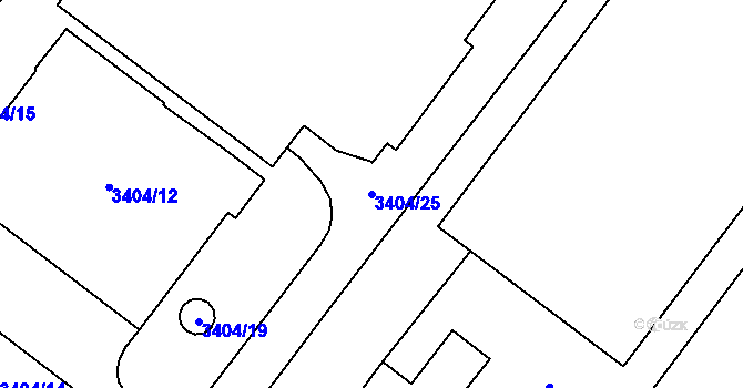 Parcela st. 3404/25 v KÚ Veselí nad Lužnicí, Katastrální mapa