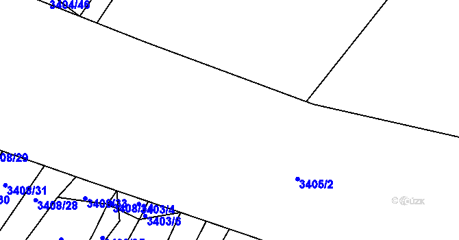 Parcela st. 3405/16 v KÚ Veselí nad Lužnicí, Katastrální mapa