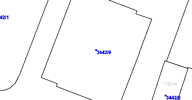 Parcela st. 3442/6 v KÚ Veselí nad Lužnicí, Katastrální mapa