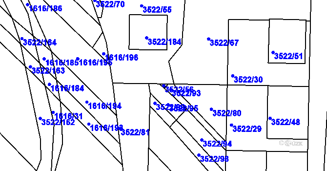 Parcela st. 3522/56 v KÚ Veselí nad Lužnicí, Katastrální mapa