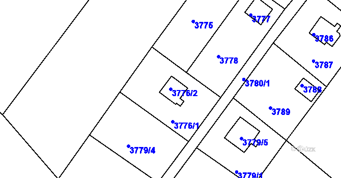 Parcela st. 3776/2 v KÚ Veselí nad Lužnicí, Katastrální mapa